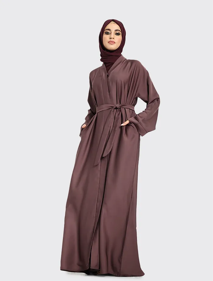 Mauve Open Abaya